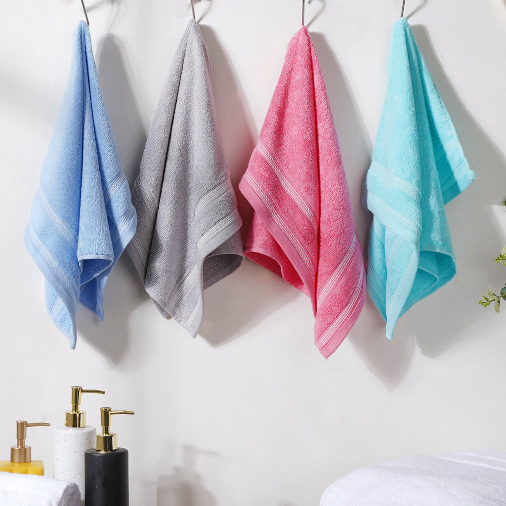 Plushy Soft 100% Cotton Hand Towel Set of 4 Nestasia
