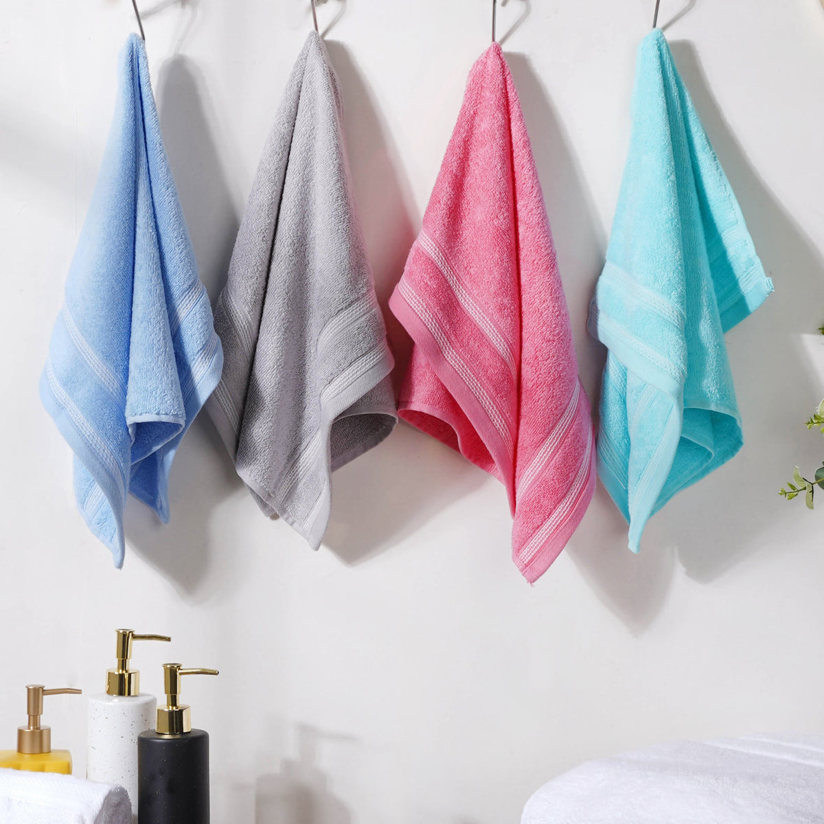 Plushy Soft 100% Cotton Hand Towel Set of 4 Nestasia