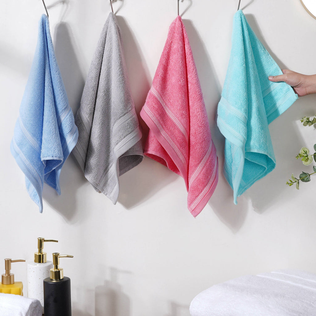 Plushy Soft 100% Cotton Hand Towel Set of 4 Nestasia