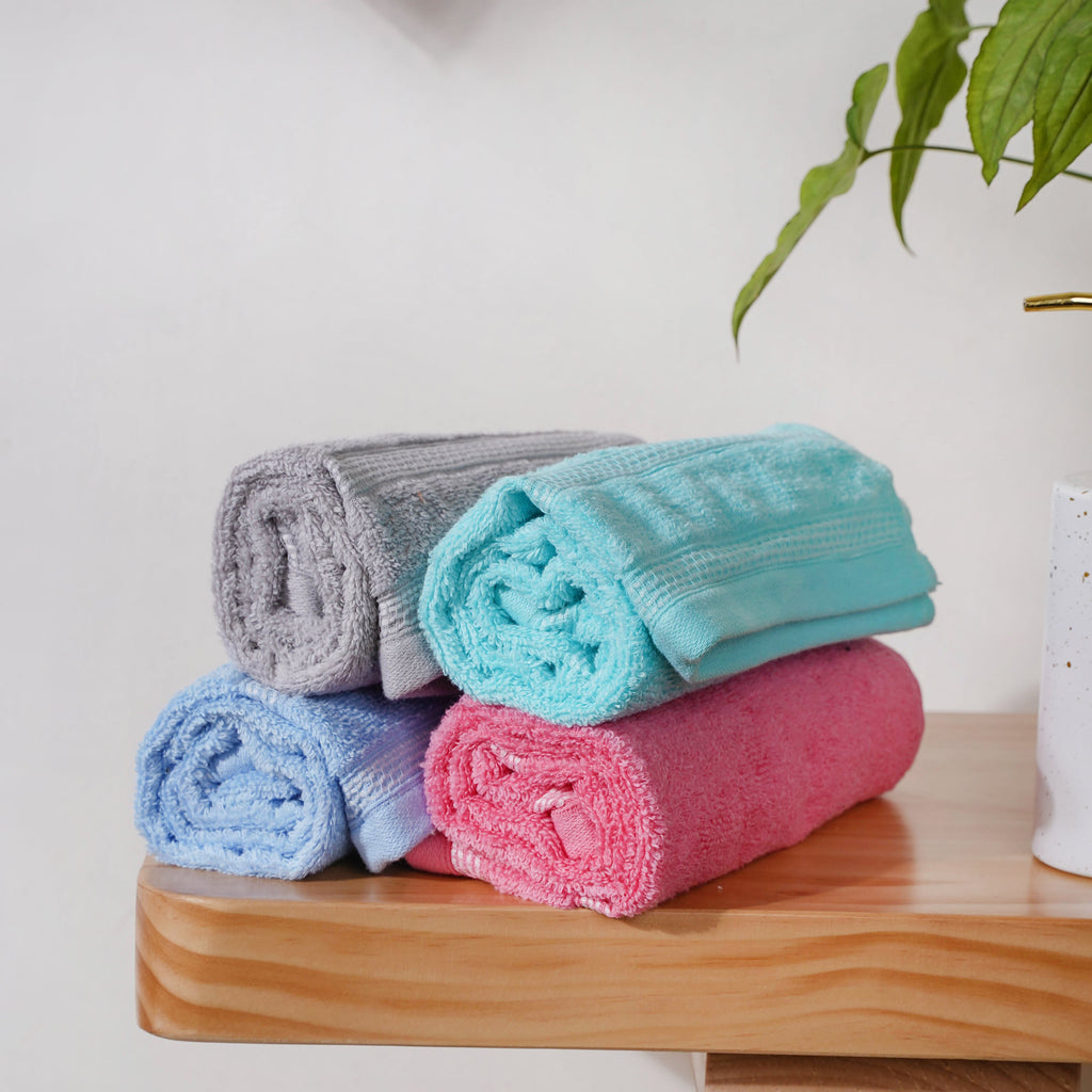 Plushy Soft 100% Cotton Hand Towel Set of 4 Nestasia