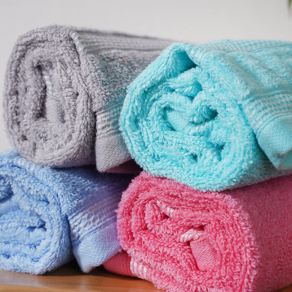 Plushy Soft 100% Cotton Hand Towel Set of 4 Nestasia