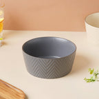 Asphalt Grey Textured Serving Bowl Nestasia