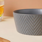 Asphalt Grey Textured Serving Bowl Nestasia