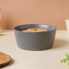 Asphalt Grey Textured Serving Bowl Nestasia