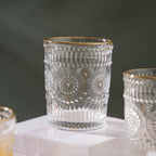 Embossed Small Drinkware Glass Set of 6 250 ml Nestasia