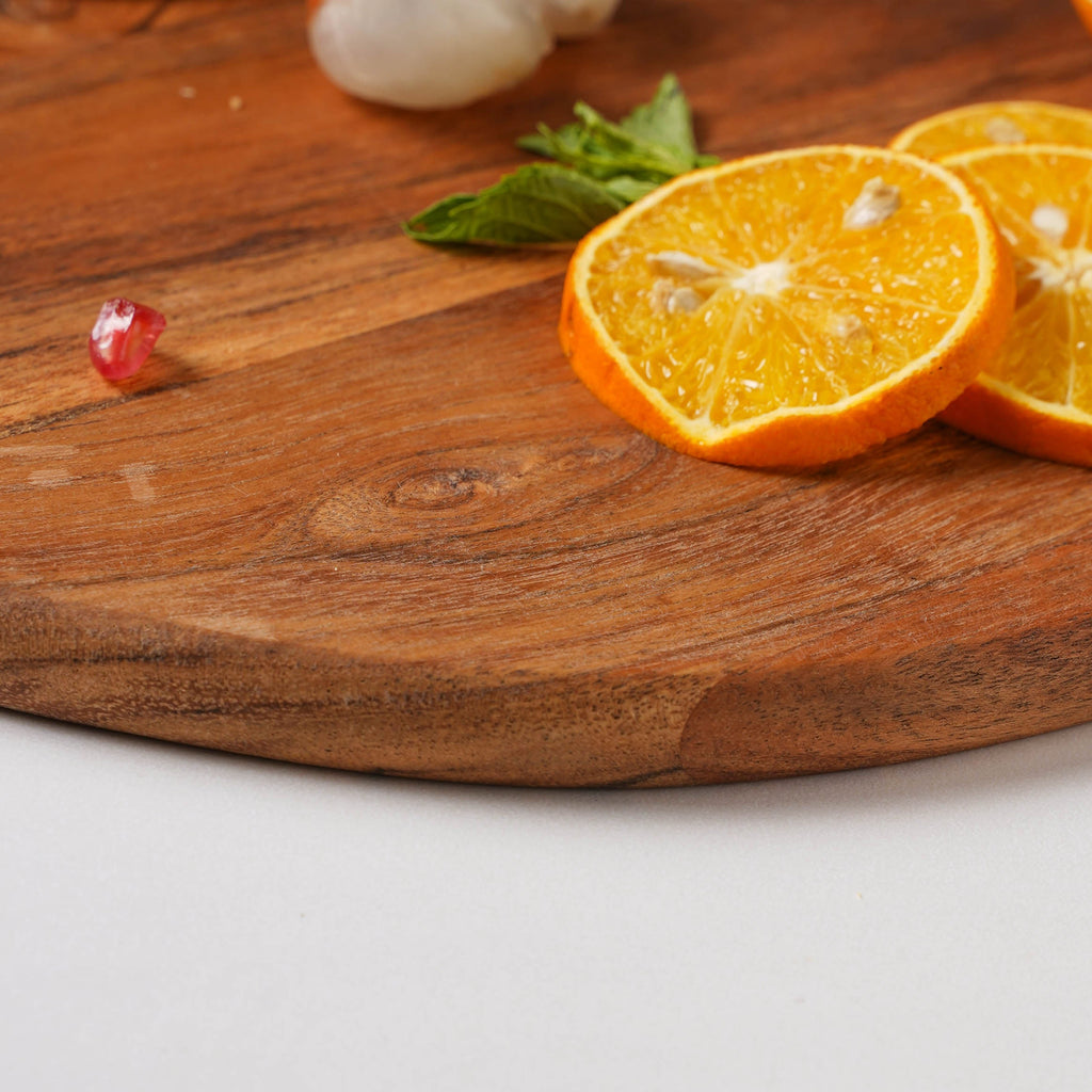 Farmhouse Round Wooden Platter 15 Inch Nestasia