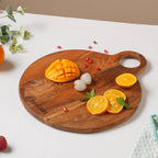Farmhouse Round Wooden Platter 15 Inch Nestasia