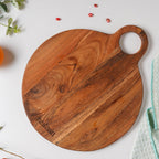 Farmhouse Round Wooden Platter 15 Inch Nestasia