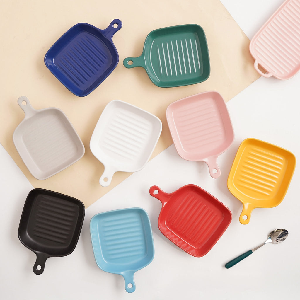 Dark Blue Ceramic Grill Plate Nestasia