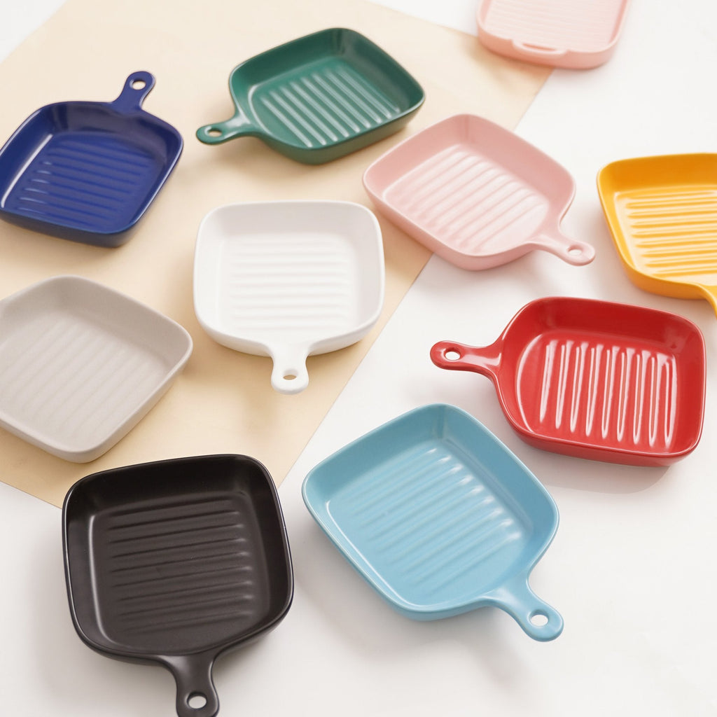 Dark Blue Ceramic Grill Plate Nestasia