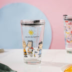 Sunshine Glass Tumbler Large With Lid 350 ml Nestasia