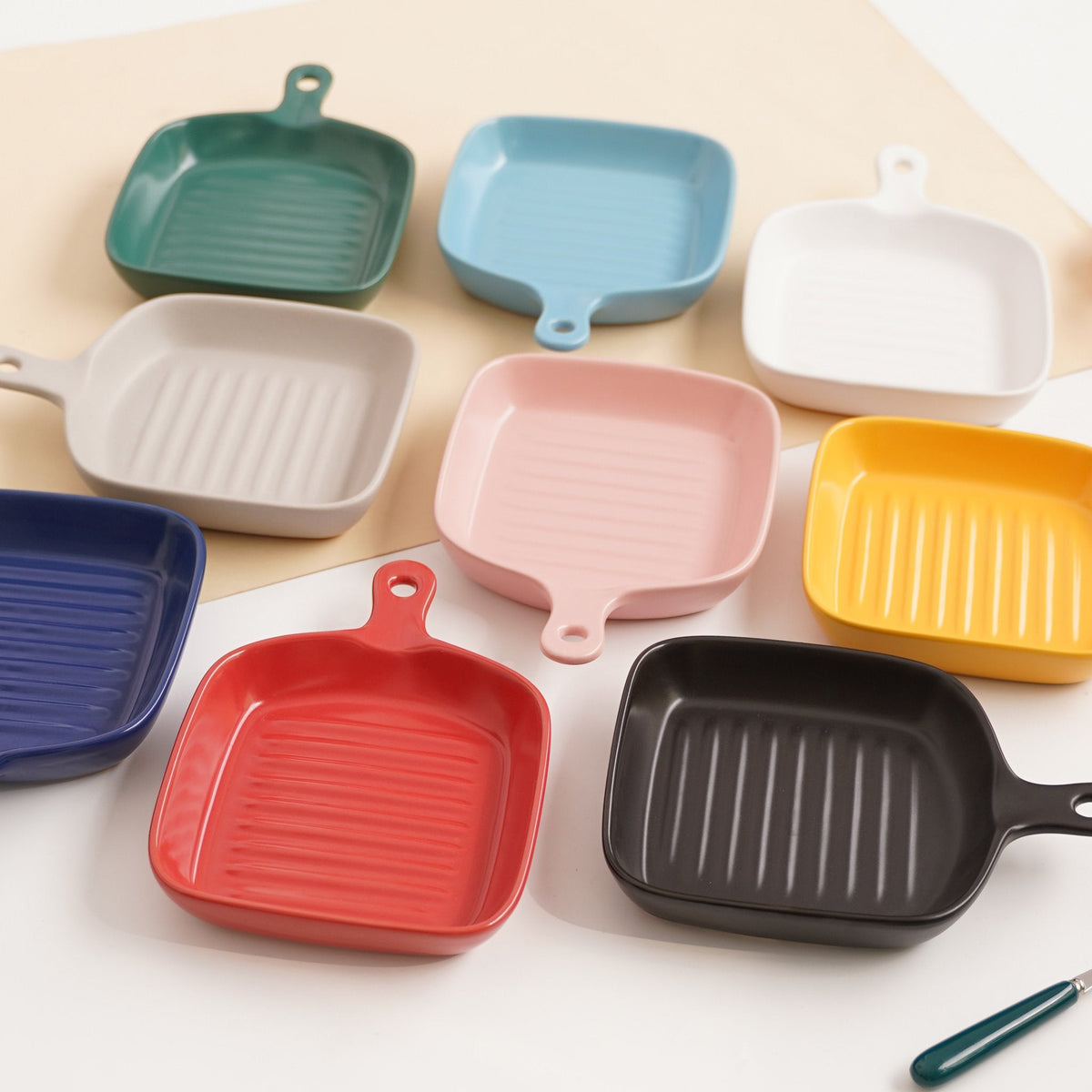 Dark Blue Ceramic Grill Plate Nestasia