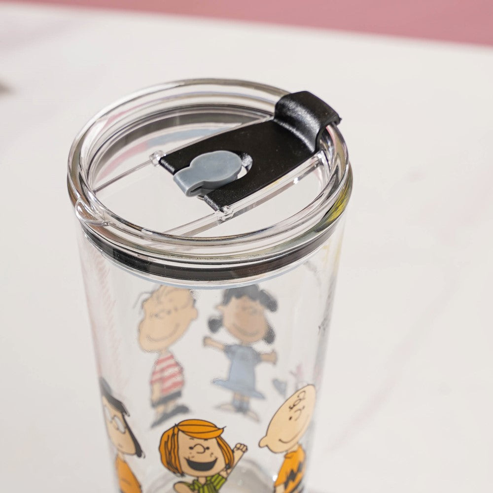 Sunshine Glass Tumbler Large With Lid 350 ml Nestasia