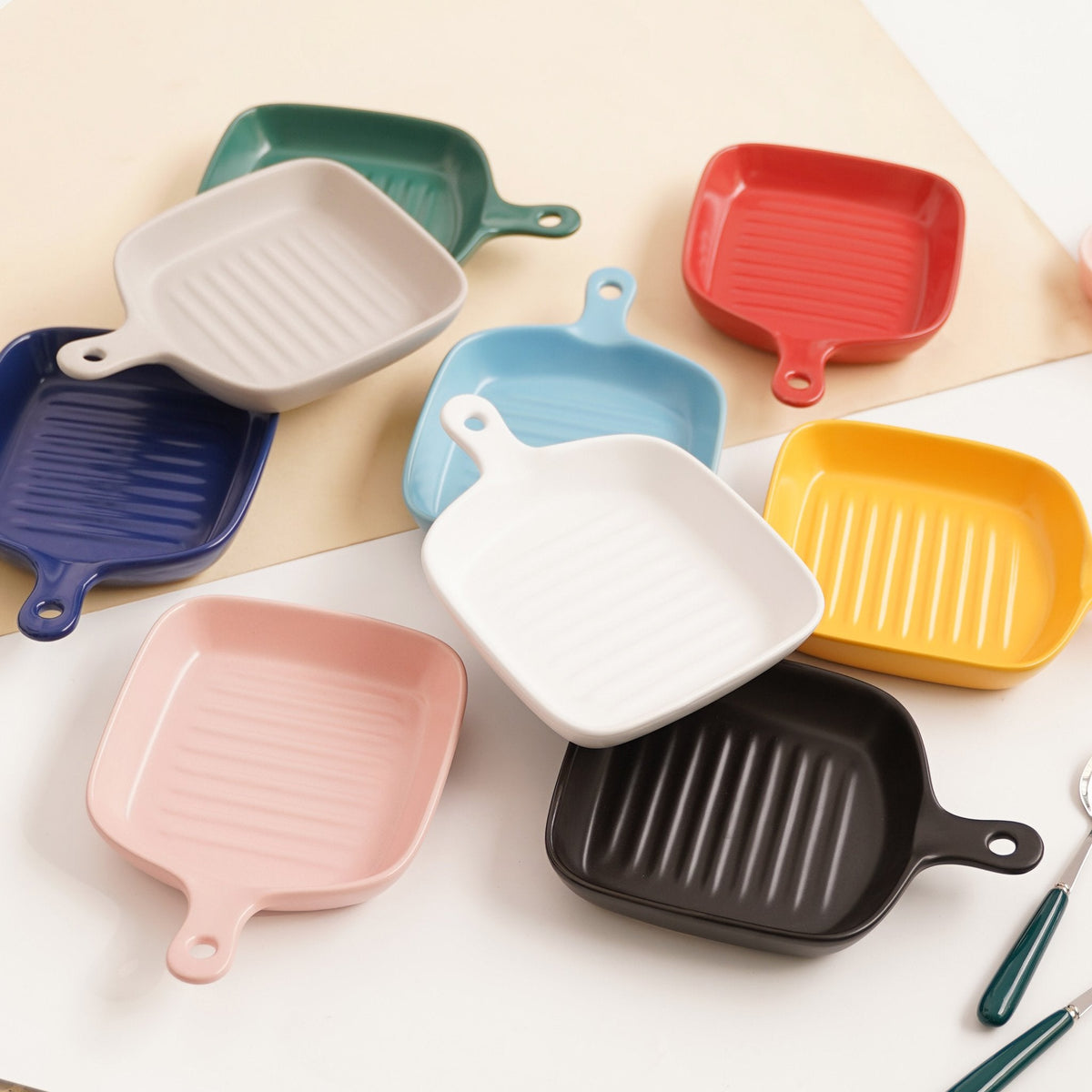 Dark Blue Ceramic Grill Plate Nestasia