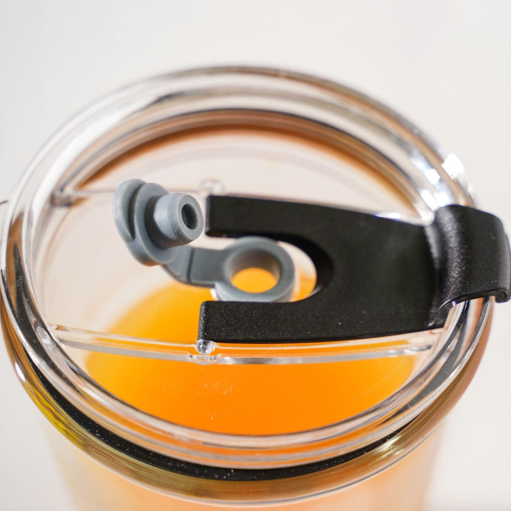 Sunshine Glass Tumbler Large With Lid 350 ml Nestasia