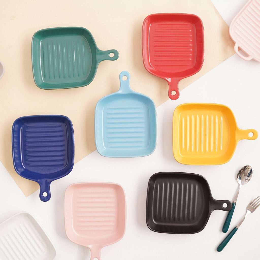 Dark Blue Ceramic Grill Plate Nestasia