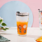 Sunshine Glass Tumbler Large With Lid 350 ml Nestasia