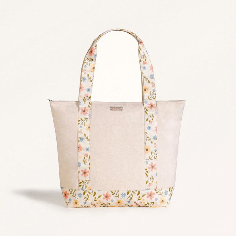 The Garden Stroll Tote Large Canvas Zipper Tote Bag Nestasia