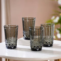 Embossed Drinking Glass Set of 4 Nestasia