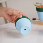 Green Rim Sky Blue Mini Pot Set Of 4 Nestasia