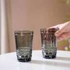Embossed Drinking Glass Set of 4 Nestasia