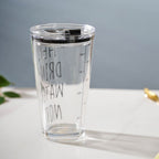Motivational Text Glass Tumbler With Silicone Lid 400 ml Nestasia