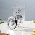 Motivational Text Glass Tumbler With Silicone Lid 400 ml Nestasia
