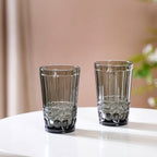 Embossed Drinking Glass Set of 4 Nestasia