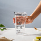 Motivational Text Glass Tumbler With Silicone Lid 400 ml Nestasia