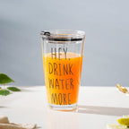 Motivational Text Glass Tumbler With Silicone Lid 400 ml Nestasia