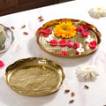 Decorative Gold Urli Tray Set Of 2 Nestasia