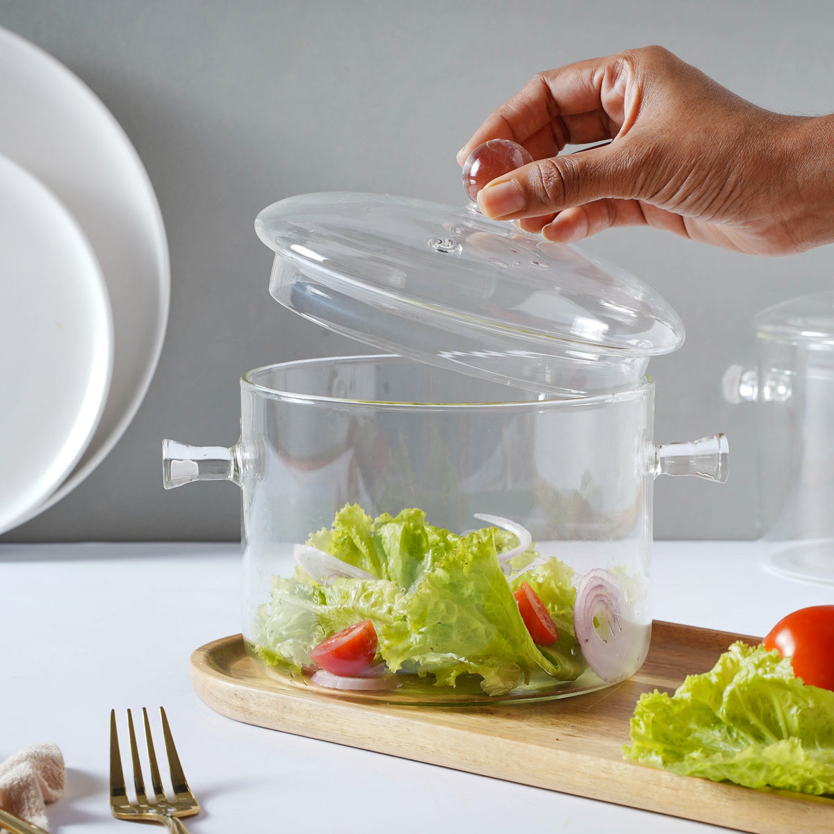 Glass Stew Pot 1500ml Nestasia
