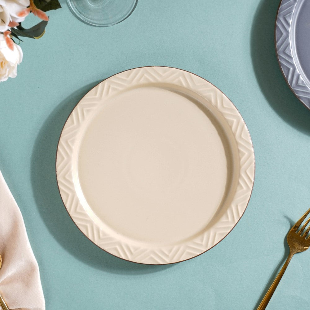 Serenity Snack Plate Beige 8 Inch Nestasia