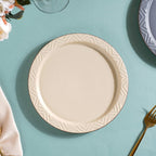 Serenity Snack Plate Beige 8 Inch Nestasia