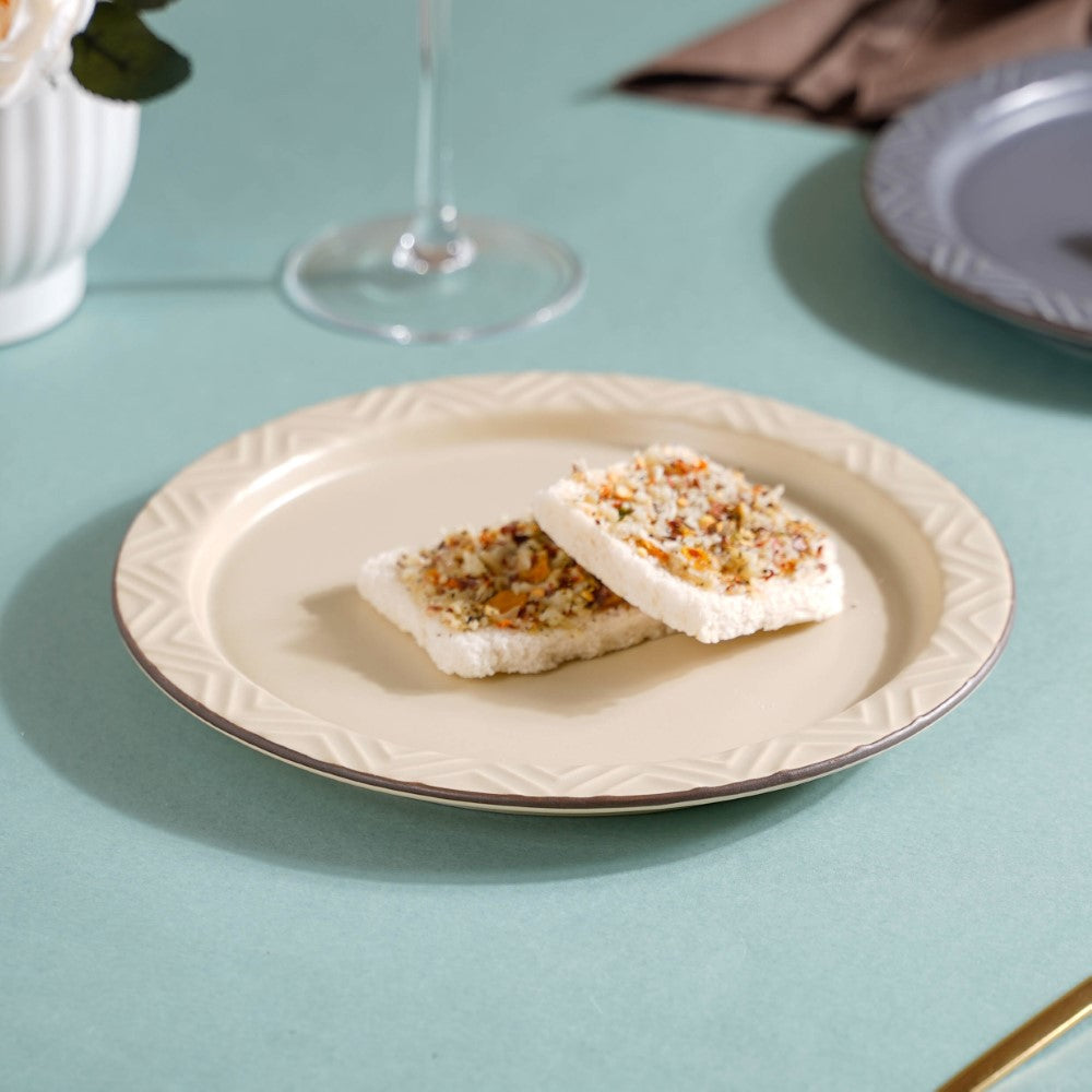 Serenity Snack Plate Beige 8 Inch Nestasia