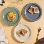 Serenity Snack Plate Beige 8 Inch Nestasia