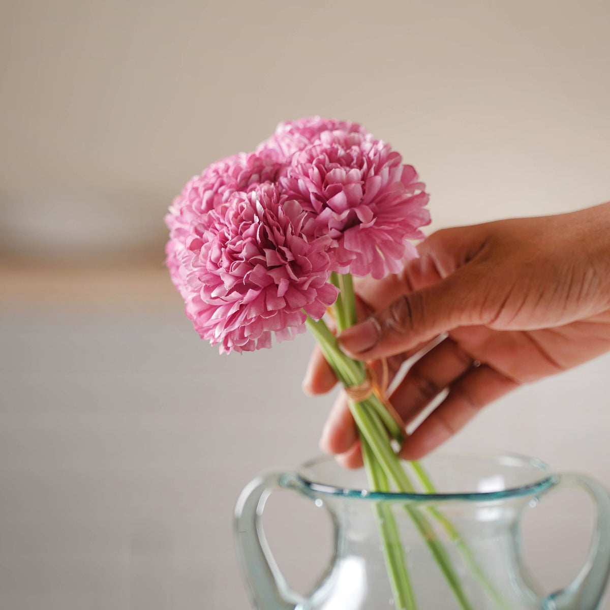 Artificial Pink Petal Flower Nestasia