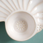 White Shell Ceramic Snack Plate 8 Inch Nestasia