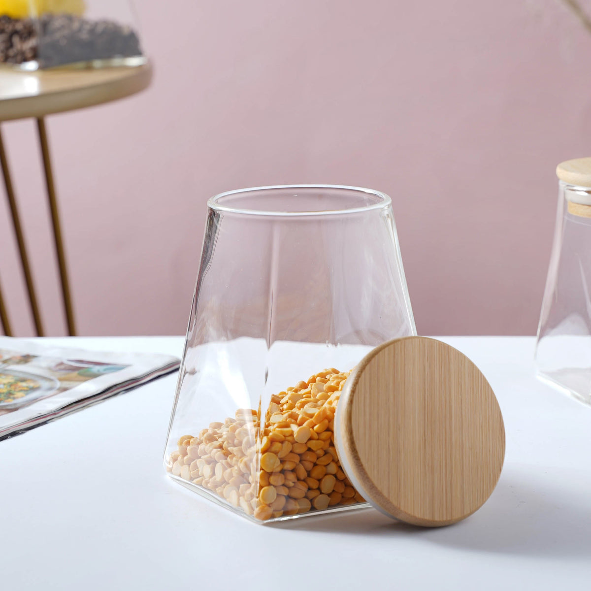 Glass Jar With Wooden Lid - Medium Nestasia