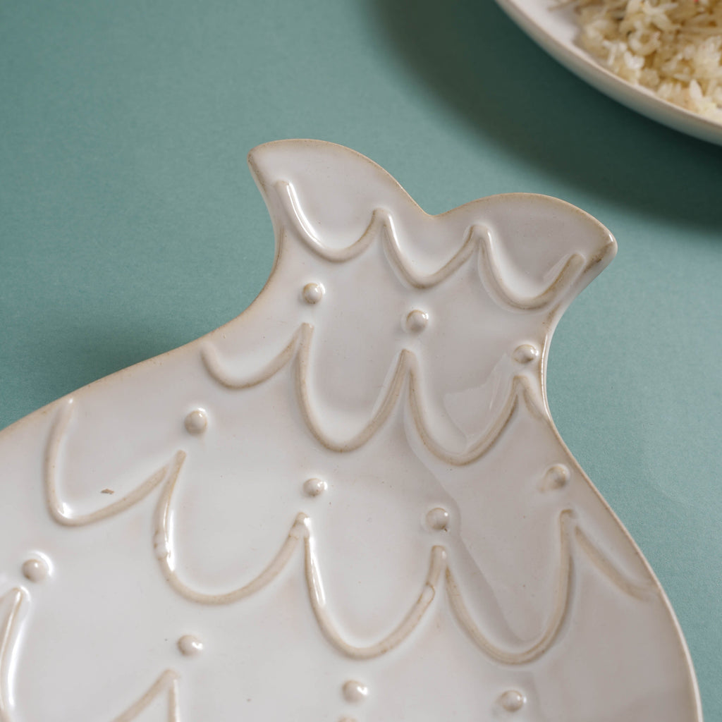 Fish Scales Textured Snack Plate 9 Inch Nestasia