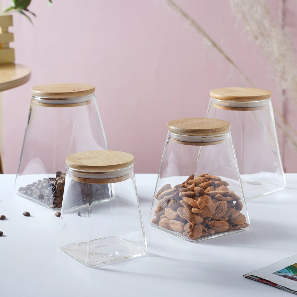 Glass Jar With Wooden Lid - Medium Nestasia