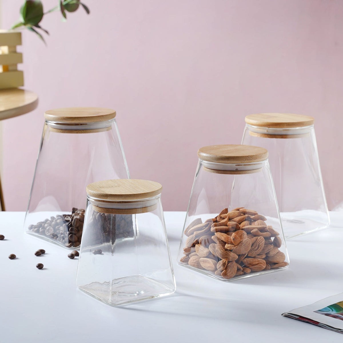 Glass Jar With Wooden Lid - Medium Nestasia
