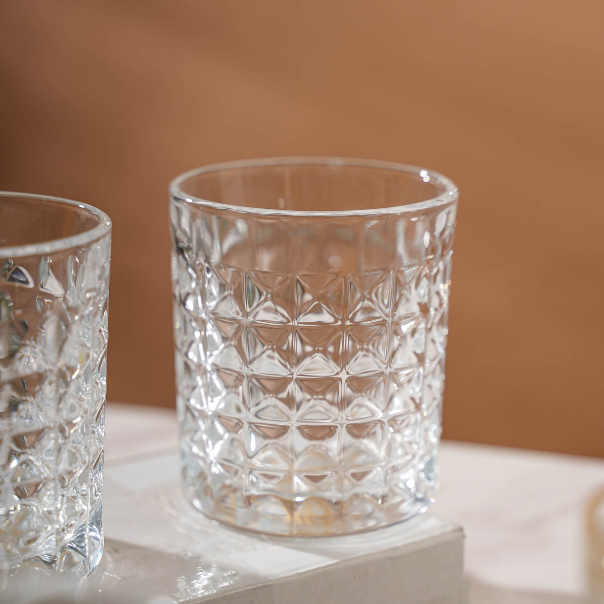 Starcut Textured Small Drinkware Glass Set Of 6 250 ml Nestasia