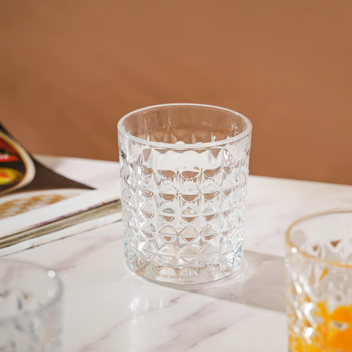 Starcut Textured Small Drinkware Glass Set Of 6 250 ml Nestasia