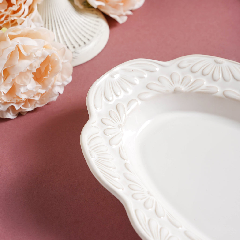 Faye Oval Ceramic Platter 13 Inch Nestasia