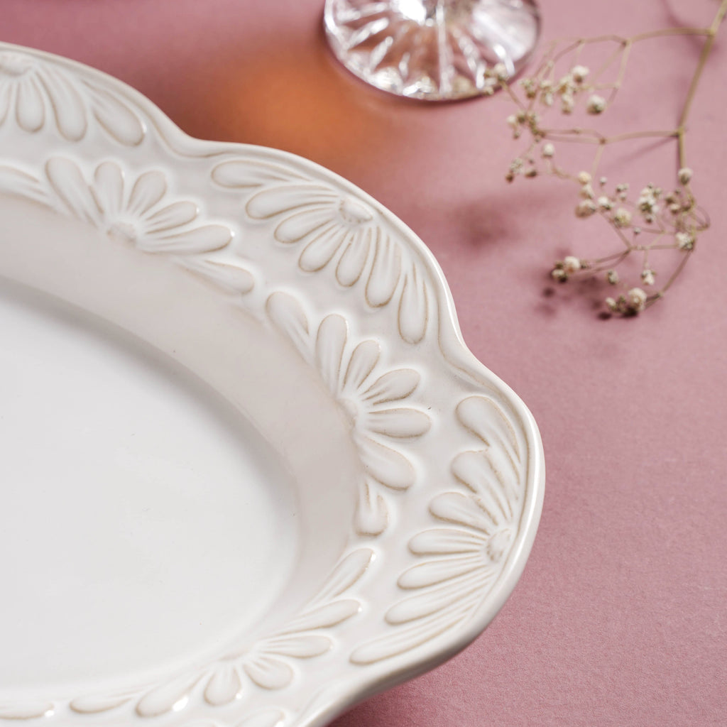 Faye Oval Ceramic Platter 13 Inch Nestasia