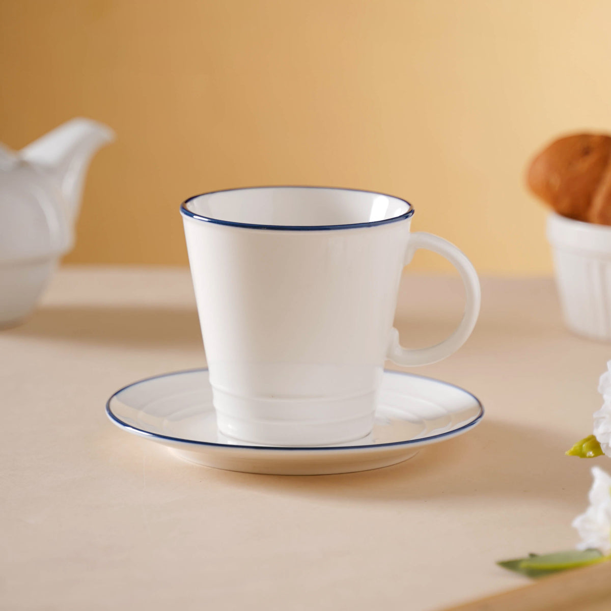 White Mug-Plate Set Nestasia
