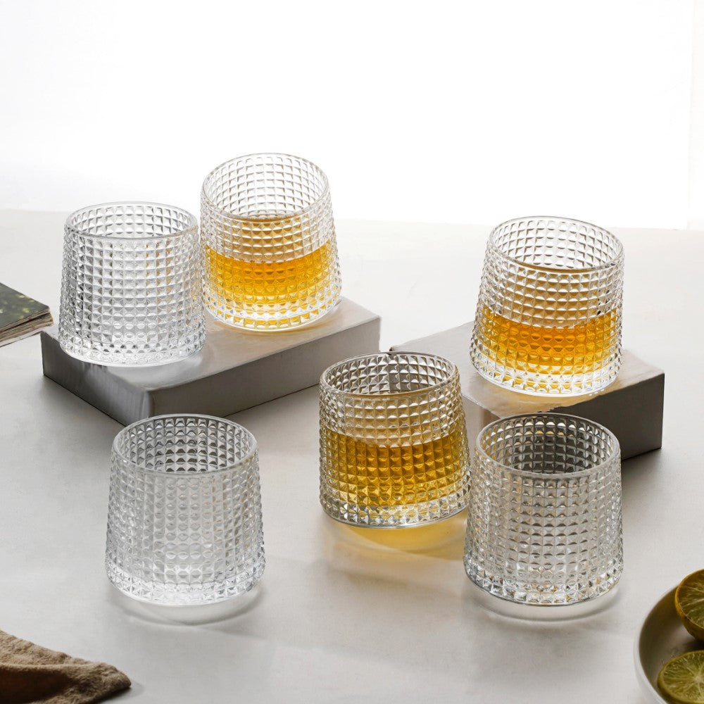 Rotating Drinking Glass Set Of 6 150ml Nestasia