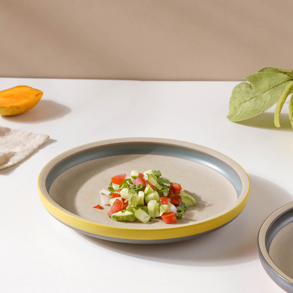 Soboku Yellow Snack Plate 8 Inch Nestasia