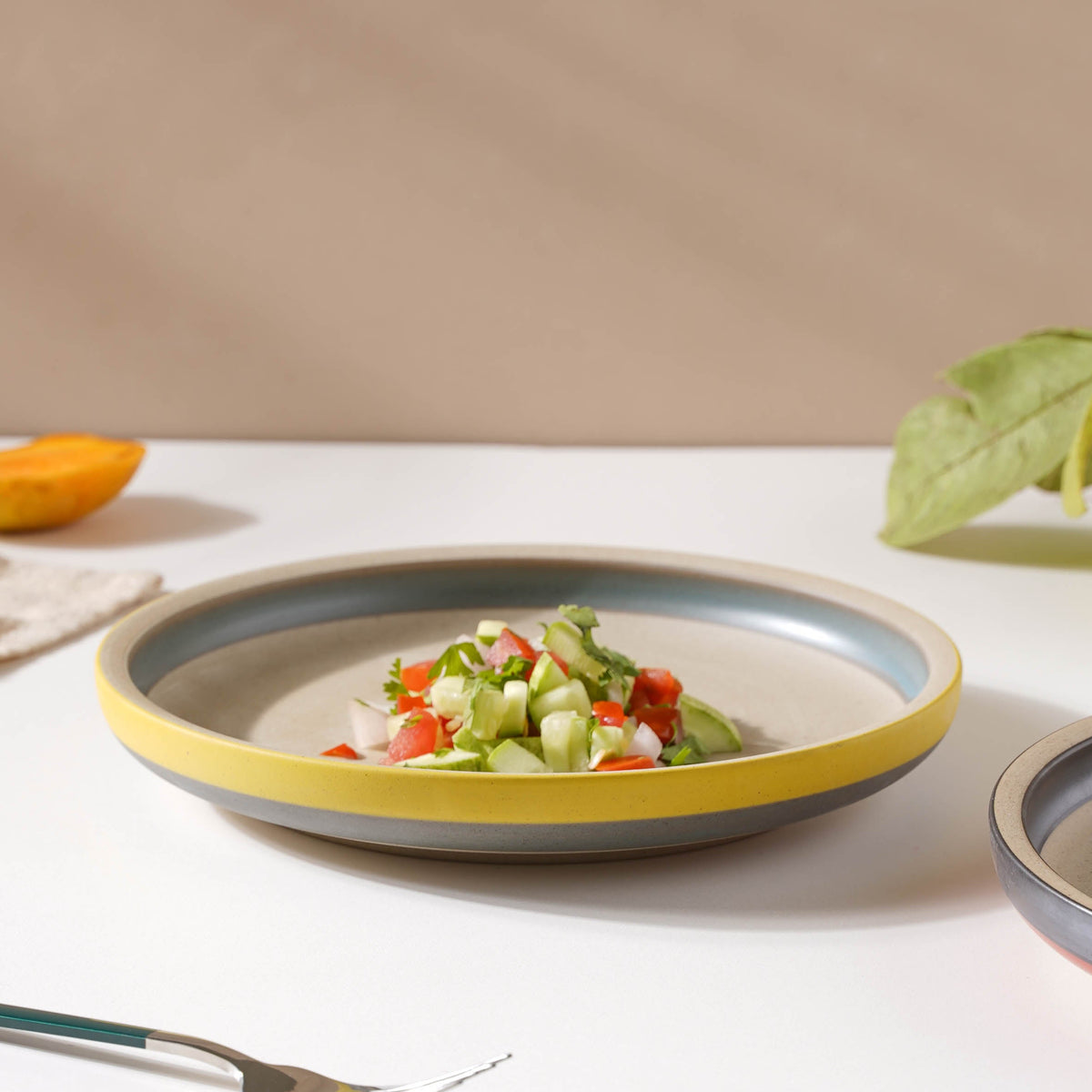 Soboku Yellow Snack Plate 8 Inch Nestasia